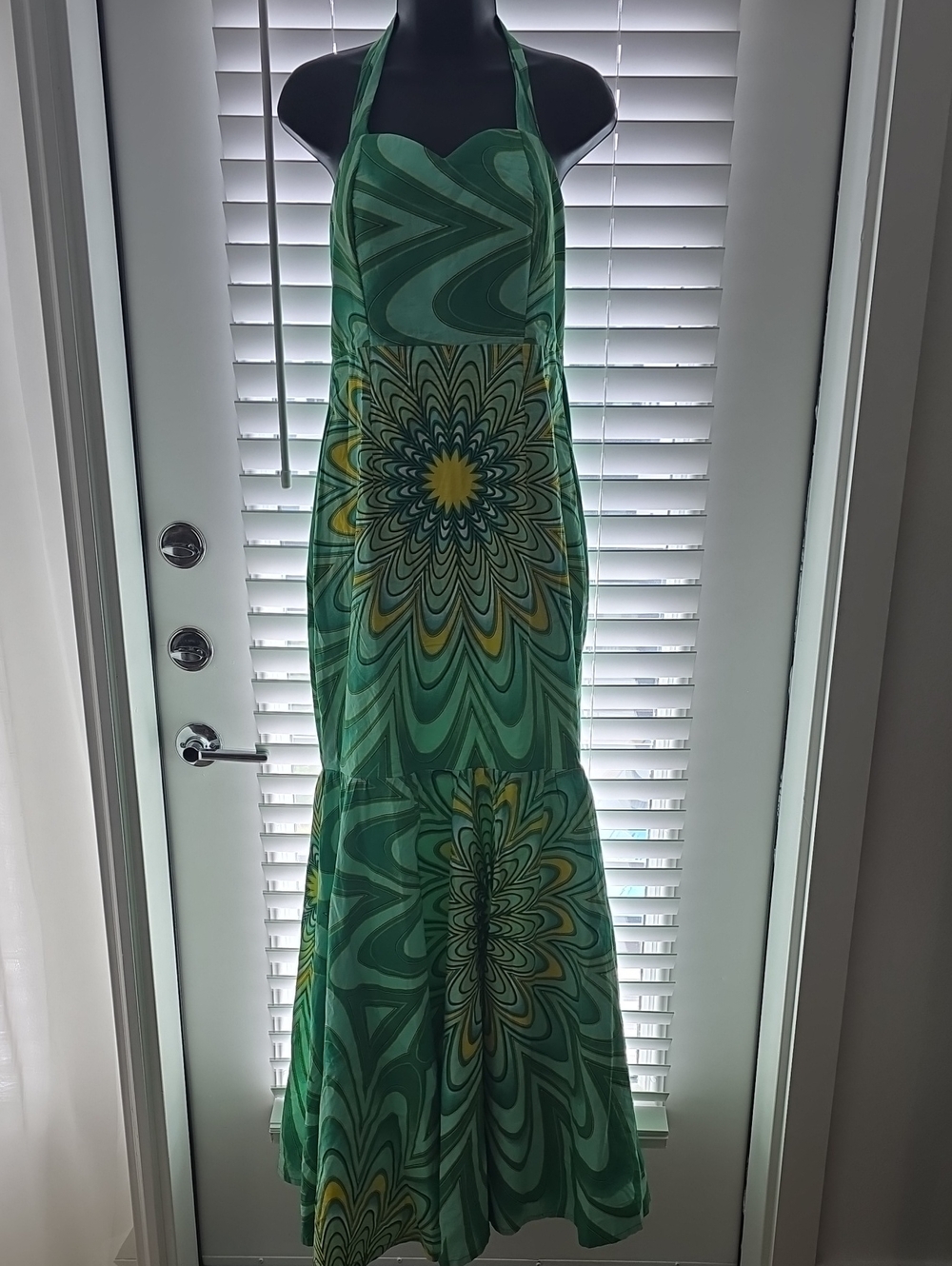 Ankara African Wax Print Halter Maxi Dress